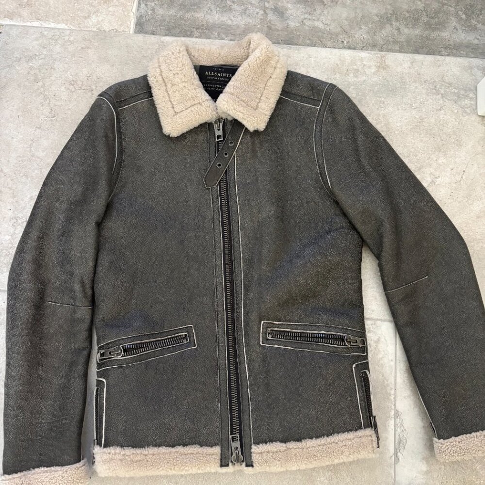 All Saints Spitalfields Men's Shearling Jacket - XS
